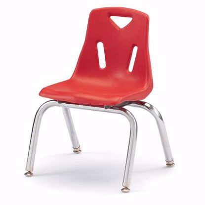 Picture of Berries® Stacking Chairs with Chrome-Plated Legs - 12" Ht - Set of 6 - Red
