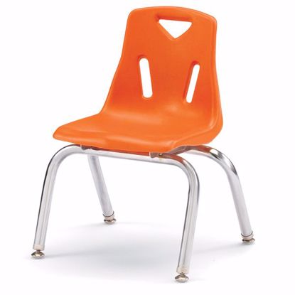 Picture of Berries® Stacking Chairs with Chrome-Plated Legs - 12" Ht - Set of 6 - Orange