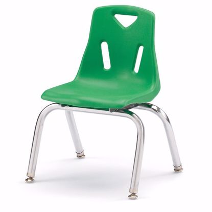 Picture of Berries® Stacking Chairs with Chrome-Plated Legs - 12" Ht - Set of 6 - Green