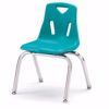 Picture of Berries® Stacking Chair with Chrome-Plated Legs - 14" Ht - Teal