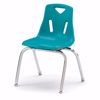 Picture of Berries® Stacking Chair with Chrome-Plated Legs - 16" Ht - Teal