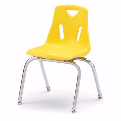 Picture of Berries® Stacking Chair with Chrome-Plated Legs - 16" Ht - Yellow