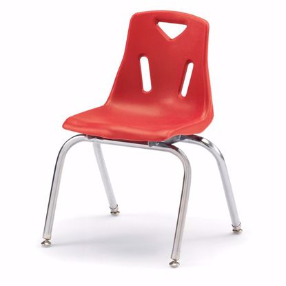 Picture of Berries® Stacking Chair with Chrome-Plated Legs - 16" Ht - Red