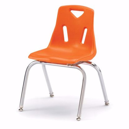 Picture of Berries® Stacking Chair with Chrome-Plated Legs - 16" Ht - Orange