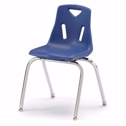 Picture of Berries® Stacking Chair with Chrome-Plated Legs - 18" Ht - Blue