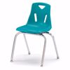 Picture of Berries® Stacking Chair with Chrome-Plated Legs - 18" Ht - Teal