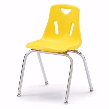 Picture of Berries® Stacking Chair with Chrome-Plated Legs - 18" Ht - Yellow