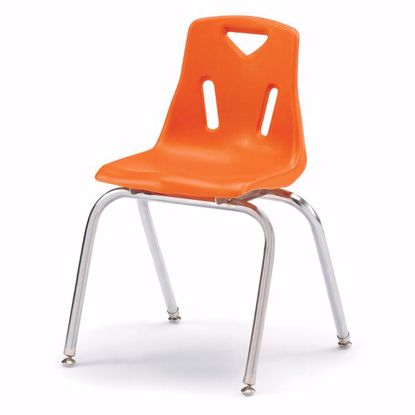 Picture of Berries® Stacking Chair with Chrome-Plated Legs - 18" Ht - Orange