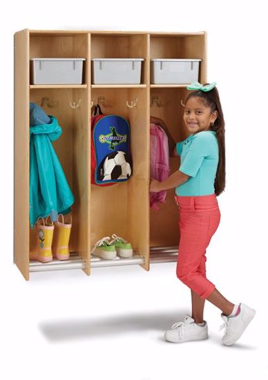 Picture of Jonti-Craft® 3 Section Hanging Locker - with Platinum Tubs