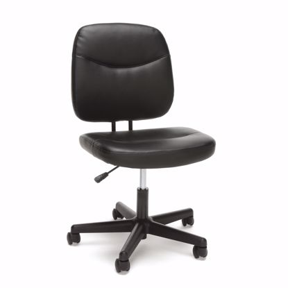 Picture of ESSENTIALS Armless Leather Desk Chair Black
