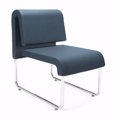 Picture of 2 PACK UNO RECEPTION CHAIR - PU NAVY