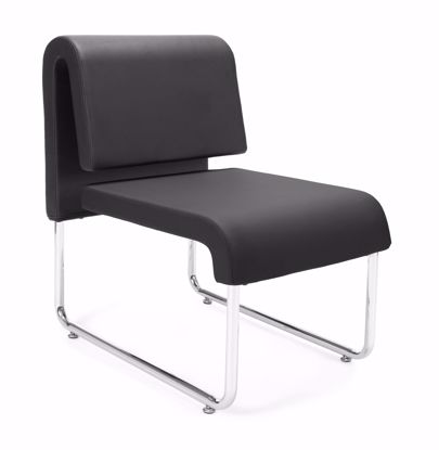 Picture of 2 PACK UNO RECEPTION CHAIR - PU BLACK