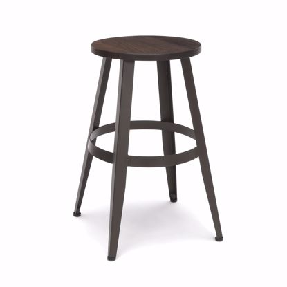 Picture of Edge Wooden Stool 24" High Walnut