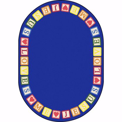 Picture of Blocks of Love - Multi  Color - 10'9" x 13'2" Oval