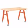 Picture of A-Frame Table, Mobile, Metal Frame, Frame Color-Black , 30in High  x 48in Wide x 36in Deep, 0.75 Phenolic Top