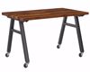 Picture of A-Frame Table, Mobile, Metal Frame, Frame Color-Black , 30in High  x 48in Wide x 42in Deep, 1.75 Walnut Butcher Block