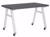 Picture of A-Frame Table, Mobile, Metal Frame, Frame Color-Black , 30in High  x 48in Wide x 48in Deep, 1.25 PLam Top, Black