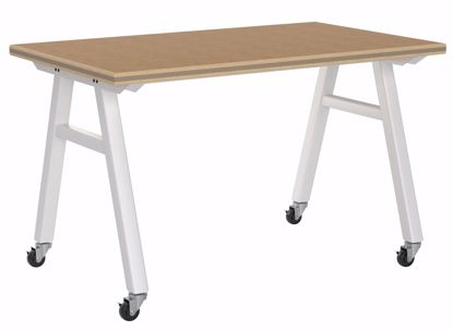 Picture of A-Frame Table, Mobile, Metal Frame, Frame Color-Silver , 36in High  x 60in Wide x 36in Deep, 0.75 Phenolic Top
