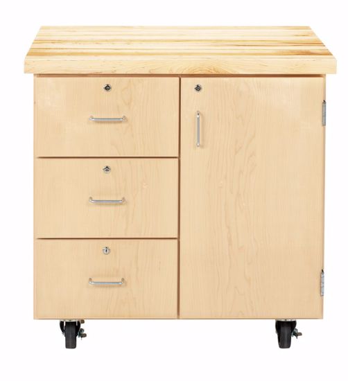 Picture of MOBILE STORAGE CAB-3 DRAWERS/1 DOOR