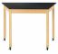 Picture of TRAPEZOID TABLE, 36H X 60W X 30D W/ CASTERS