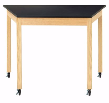 Picture of TRAPEZOID TABLE, 36H X 60W X 24D W/ CASTERS