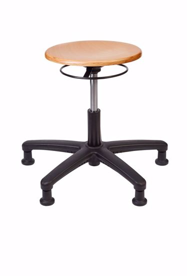 Picture of WOOD ROUND SEAT CHAIR,MAPLE,DESK HEIGHT SHOCK