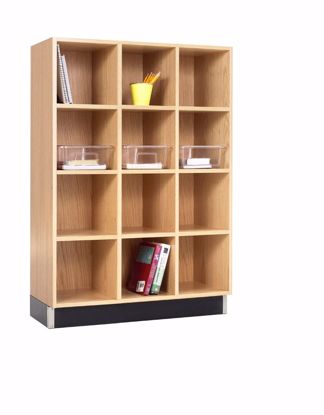 Picture of CUBBY CABINET,OAK,12 EQUAL OPENINGS