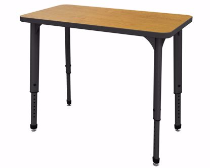 Picture of Apex Desk 20" x 36" Rectangle Solar Oak / Black Edge / Black Leg