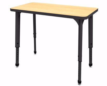 Picture of Apex Desk 20" x 36" Rectangle Fusion Maple / Black Edge / Black Leg