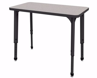 Picture of Apex Desk 20" x 36" Rectangle Gray Nebula  / Black Edge / Black Leg