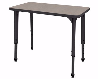 Picture of Apex Desk 20" x 36" Rectangle Pewter Mesh / Black Edge / Black Leg