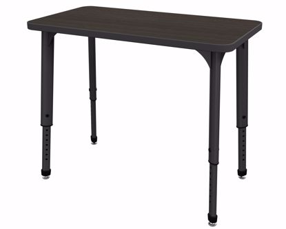 Picture of Apex Desk 20" x 36" Rectangle Asian Night  / Black Edge / Black Leg