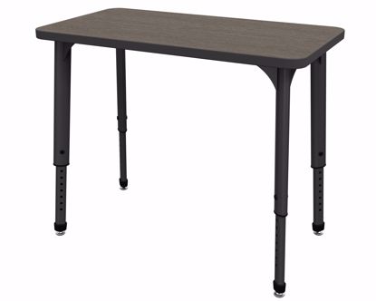 Picture of Apex Desk 20" x 36" Rectangle Boardwalk Oak / Black Edge / Black Leg