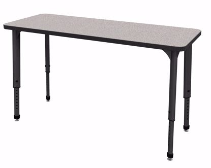 Picture of Apex Desk 20" x 54" Rectangle Gray Nebula  / Black Edge / Black Leg