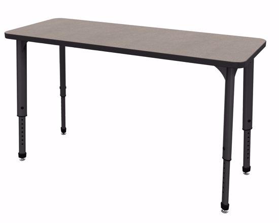 Picture of Apex Desk 20" x 54" Rectangle Pewter Mesh / Black Edge / Black Leg