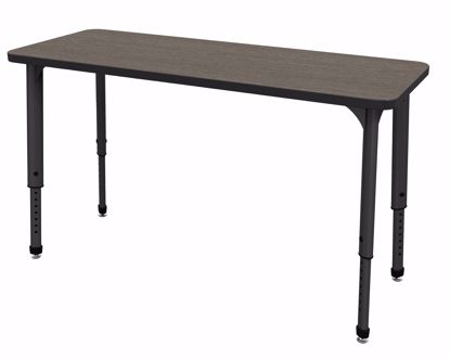 Picture of Apex Desk 20" x 54" Rectangle Boardwalk Oak / Black Edge / Black Leg