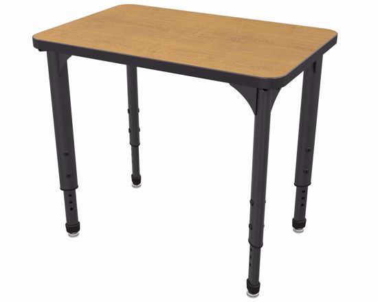 Picture of Apex Desk 20" x 30" Rectangle Solar Oak / Black Edge / Black Leg