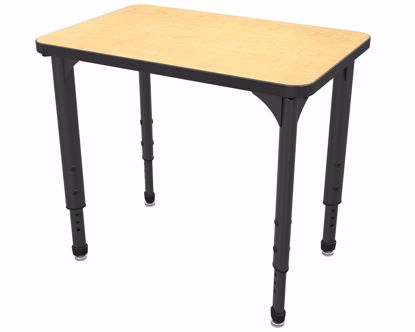 Picture of Apex Desk 20" x 30" Rectangle Fusion Maple / Black Edge / Black Leg