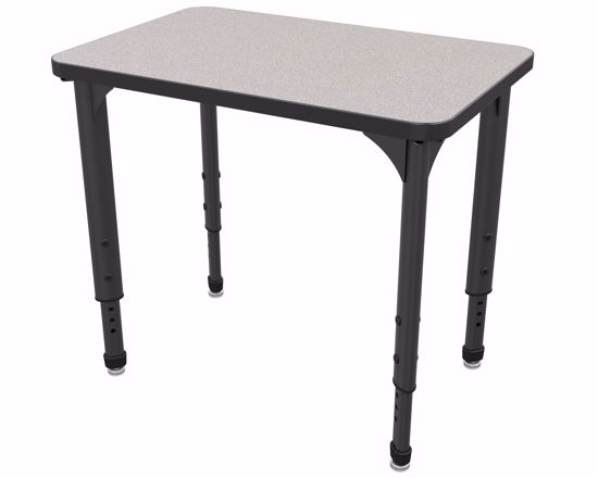 Picture of Apex Desk 20" x 30" Rectangle Gray Nebula  / Black Edge / Black Leg