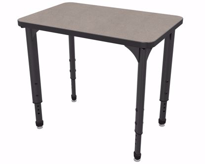 Picture of Apex Desk 20" x 30" Rectangle Pewter Mesh / Black Edge / Black Leg