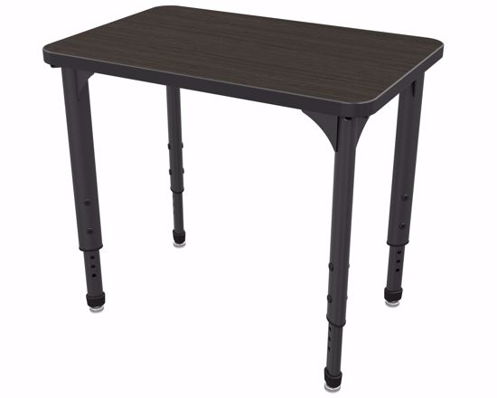 Picture of Apex Desk 20" x 30" Rectangle Asian Night  / Black Edge / Black Leg