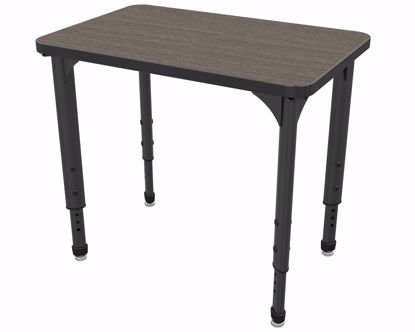 Picture of Apex Desk 20" x 30" Rectangle Boardwalk Oak / Black Edge / Black Leg