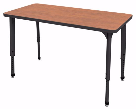 Picture of Apex Tables 60" Half Round Wild Cherry / Black Edge / Black Leg