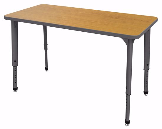Picture of Apex Tables 60" Half Round Solar Oak / Gray Edge / Gray Leg
