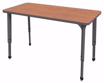 Picture of Apex Tables 60" Half Round Wild Cherry / Gray Edge / Gray Leg