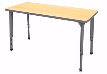 Picture of Apex Tables 24" x 60" Rectangle Fusion Maple / Gray Edge / Gray Leg