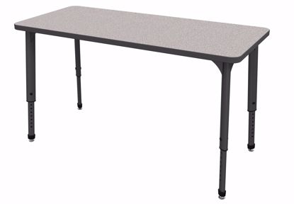 Picture of Apex Tables 24" x 60" Rectangle Gray Nebula  / Black Edge / Black Leg