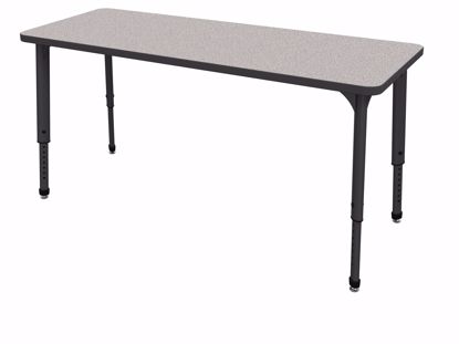 Picture of Apex Tables 24" x 72" Rectangle Gray Nebula  / Black Edge / Black Leg