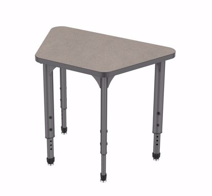 Picture of Apex Desk 31" x 20" x 19" Trapezoid Pewter Mesh / Gray Edge / Gray Leg