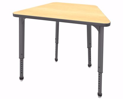 Picture of Apex Desk 36" x 23" x 19" Trapezoid Fusion Maple / Gray Edge / Gray Leg